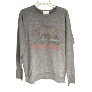 True Vintage California Republic Bear Graphic Sweatshirt Heather Gray Raglan L